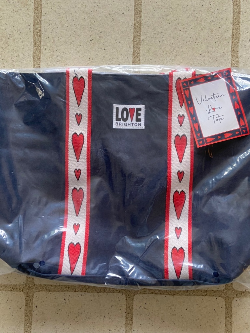 Brighton Velveteen Love Tote NWT